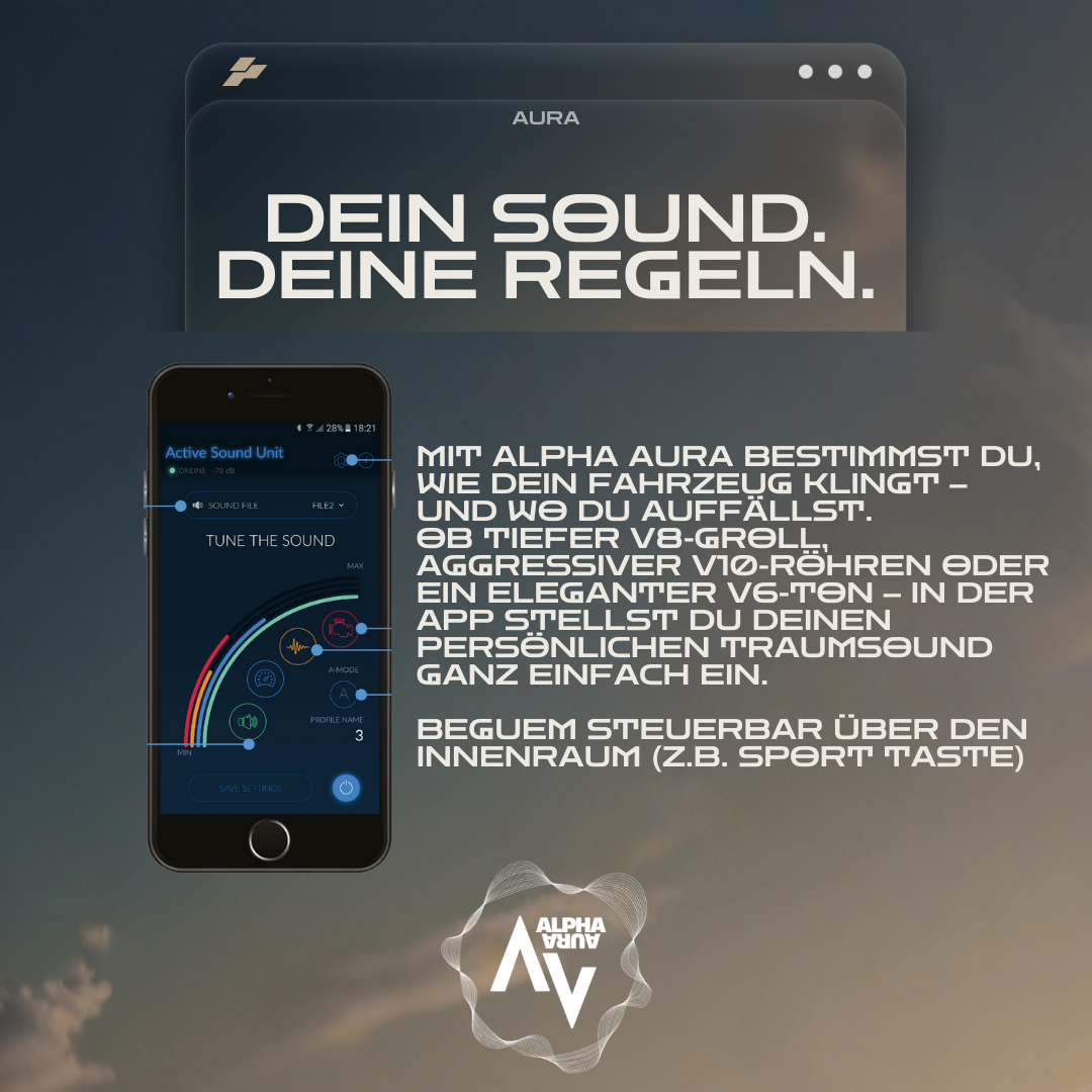 AURA Komplettset Active Sound Lautsprecher Booster Aktuator